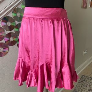Pink silk SHEIN ruffled skirt